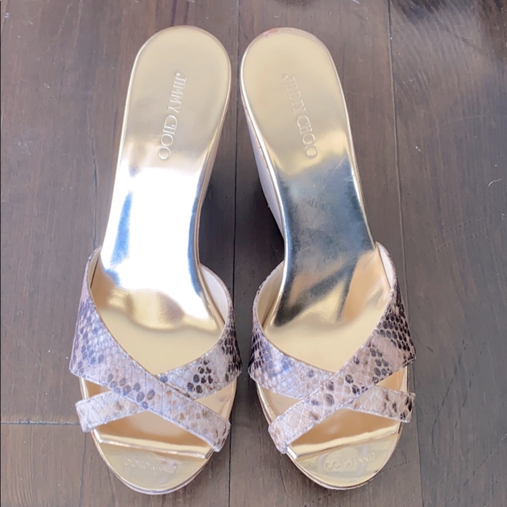Jimmy Choo Heeled Snakeskin Wedges